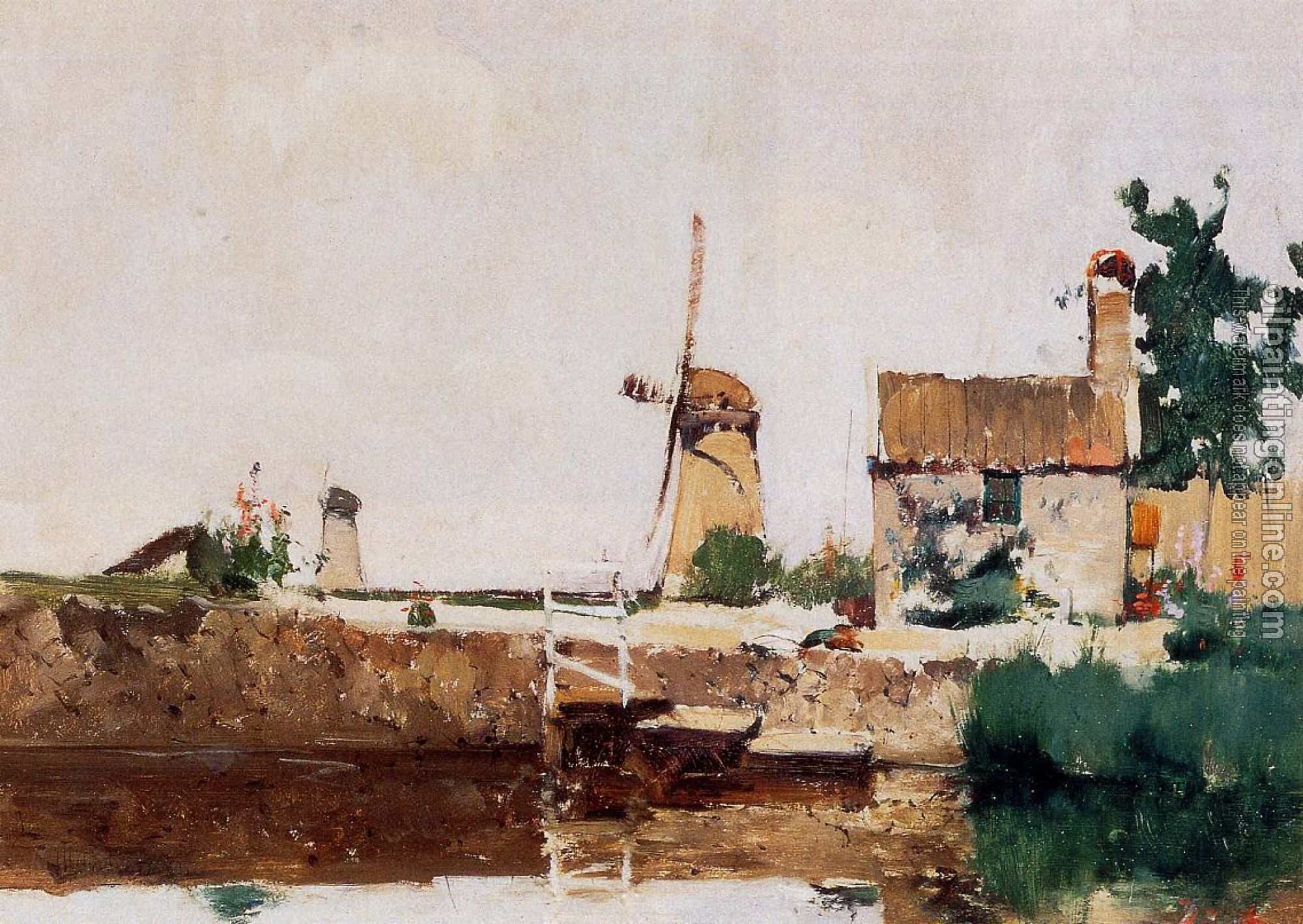 John Henry Twachtman - Windmills Dordrecht